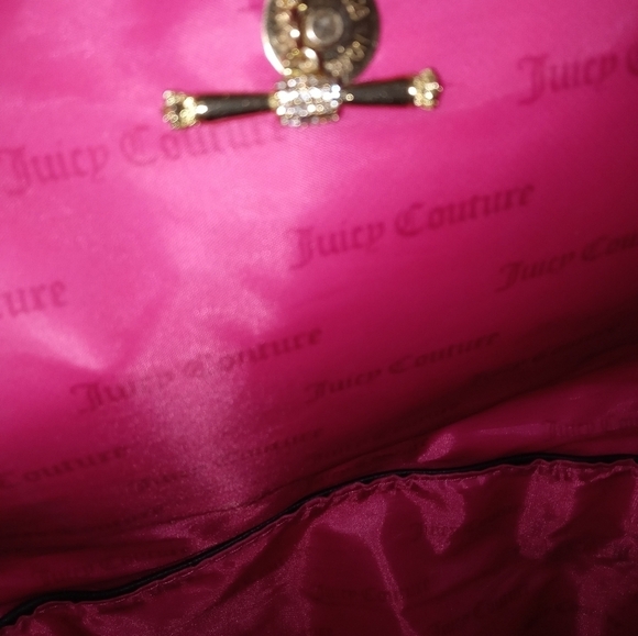 Juicy Couture Black And Barbie Pink Expandable Back Pack Satin logo lining main image 11